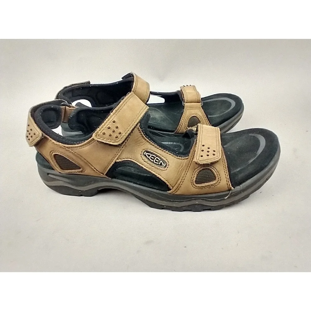 Keen Rialto II Mens Hiking Sandals Tan Leather Sport Trail Shoes Size 13 1021373